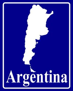 Silhouette map of Argentina Stock Illustration