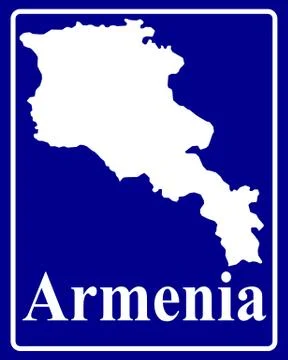 Silhouette map of Armenia Stock Illustration