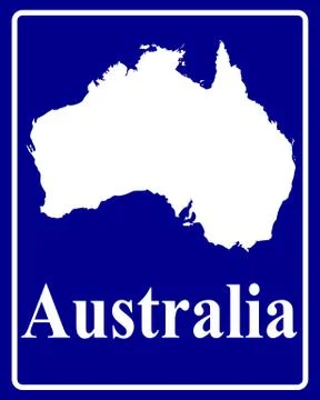 Silhouette map of Australia Stock Illustration