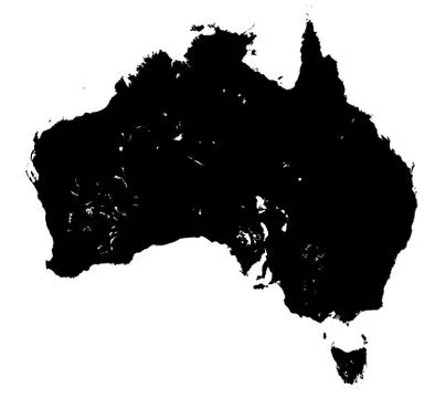 Silhouette map of Australia Illustrazione stock