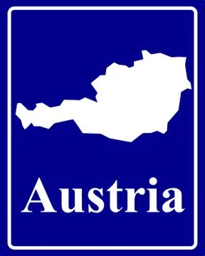 Silhouette map of Austria Stock Illustration