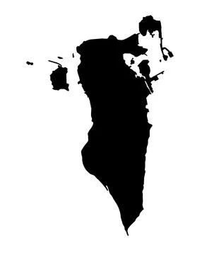 Silhouette Map of Bahrain Stock Illustration