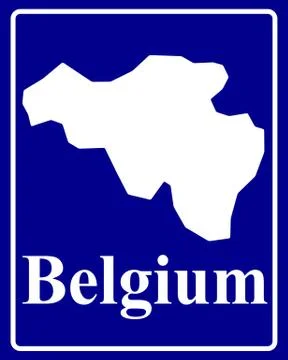Silhouette map of Belgium Stock Illustration
