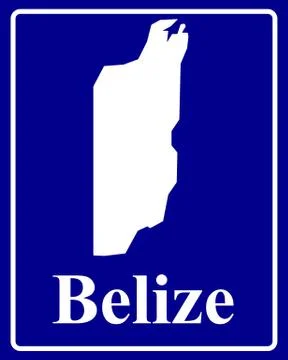 Silhouette map of Belize Stock Illustration