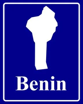 Silhouette map of Benin Stock Illustration