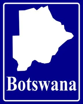 Silhouette map of Botswana Stock Illustration