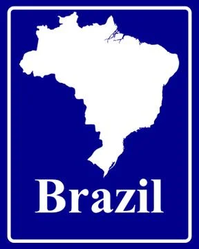 Silhouette map of Brazil Stock Illustration