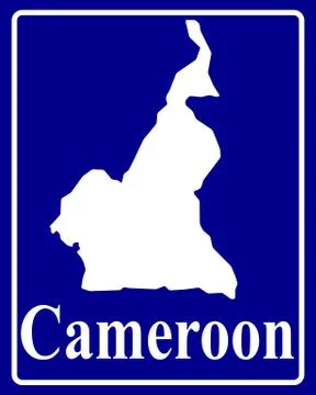 Silhouette map of Cameroon Stock Illustration