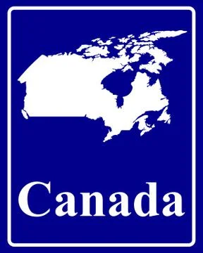 Silhouette map of Canada Stock Illustration
