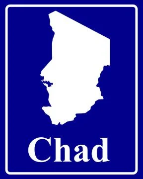 Silhouette map of Chad Stock Illustration