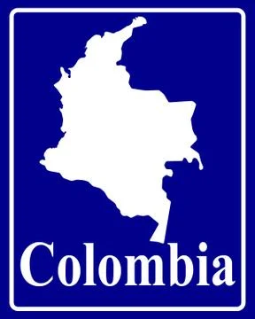 Silhouette map of Colombia Stock Illustration