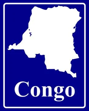 Silhouette map of Congo Stock Illustration