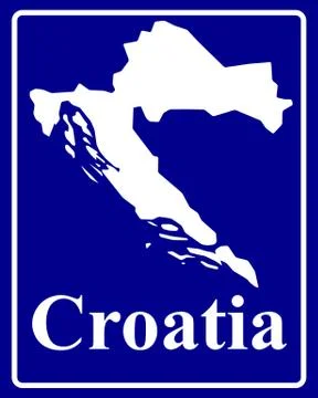 Silhouette map of Croatia Stock Illustration