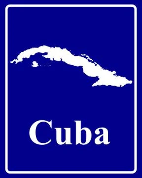 Silhouette map of Cuba Stock Illustration