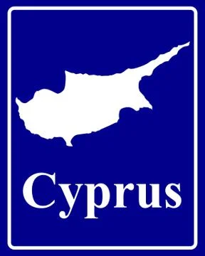 Silhouette map of Cyprus Stock Illustration