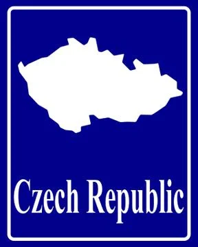 Silhouette map of Czech Republic Stock Illustration