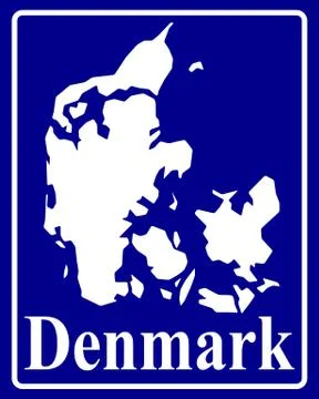 Silhouette map of Denmark Stock Illustration