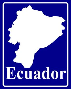 Silhouette map of Ecuador Stock Illustration