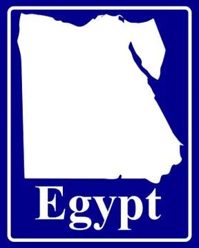 Silhouette map of Egypt Stock Illustration