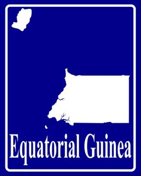 Silhouette map of Equatorial Guinea Stock Illustration