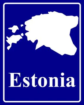 Silhouette map of Estonia Stock Illustration