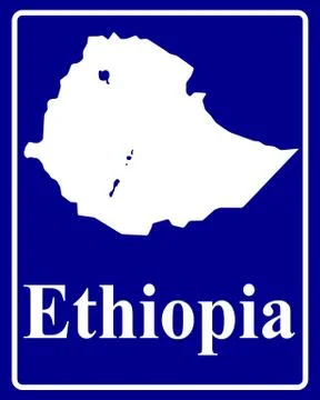Silhouette map of Ethiopia Stock Illustration
