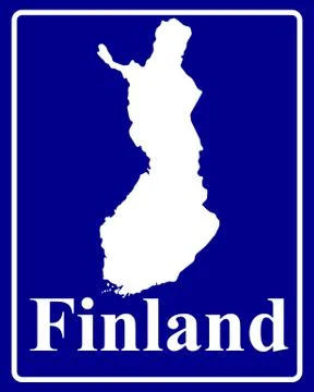 Silhouette map of Finland Stock Illustration