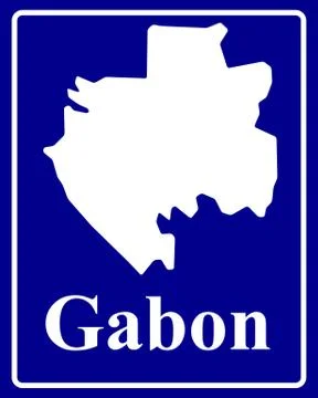Silhouette map of Gabon Stock Illustration