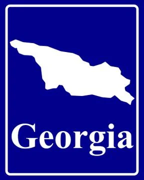Silhouette map of Georgia Stock Illustration