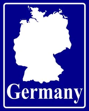 Silhouette map of Germany Stock Illustration