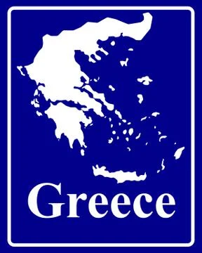 Silhouette map of Greece Stock Illustration