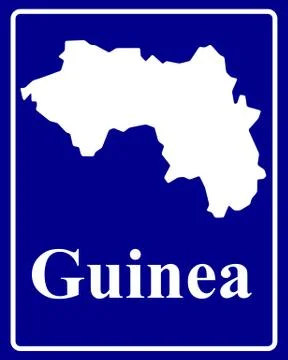 Silhouette map of Guinea Stock Illustration