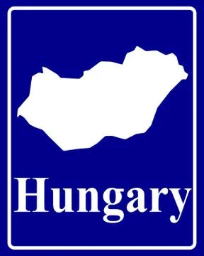 Silhouette map of Hungary Stock Illustration