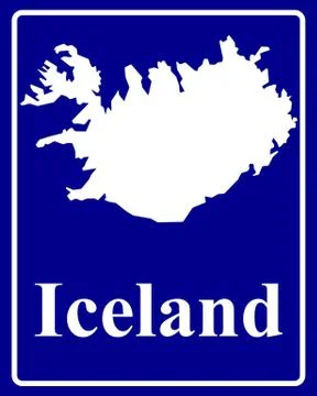 Silhouette map of Iceland Stock Illustration