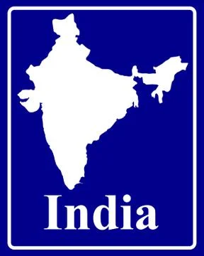 Silhouette map of India Stock Illustration