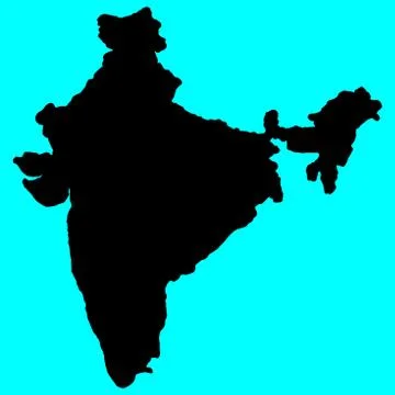 Silhouette map of India Vector illustration. Stock Illustration