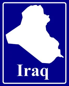 Silhouette map of Iraq Stock Illustration