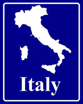 Silhouette map of Italy Stock Illustration