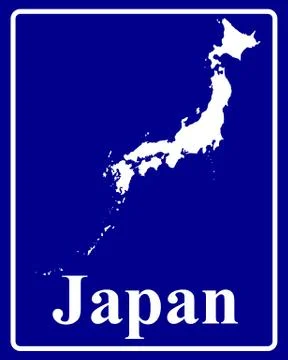 Silhouette map of Japan Stock Illustration