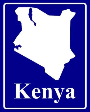 Silhouette map of Kenya Stock Illustration