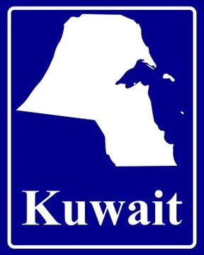 Silhouette map of Kuwait Stock Illustration