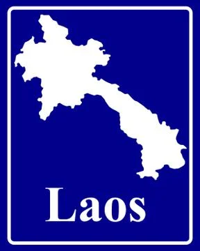 Silhouette map of Laos Stock Illustration