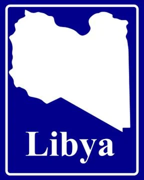 Silhouette map of Libya Stock Illustration