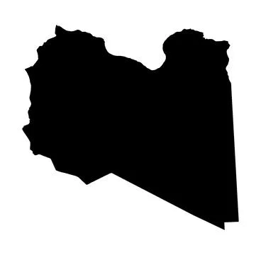 Silhouette Map of Libya Stock Illustration