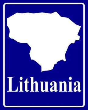 Silhouette map of Lithuania Stock Illustration