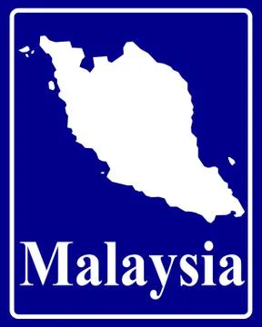 Silhouette map of Malaysia Stock Illustration