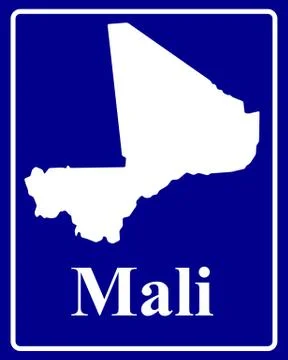 Silhouette map of Mali Stock Illustration