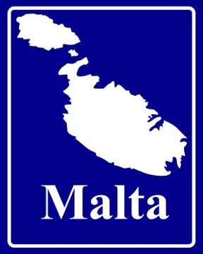 Silhouette map of Malta Stock Illustration
