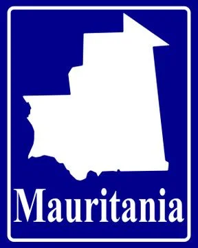 Silhouette map of Mauritania Stock Illustration