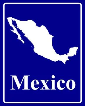 Silhouette map of Mexico Stock Illustration